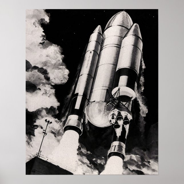 NASA Space Shuttle-uppskjutningsfordon konstnärsko Poster (Framsidan)