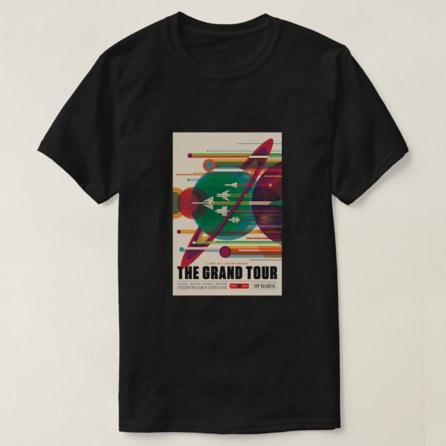 NASA Space Tourism Poster Enceladus Classic T Shirt (Design framsida)