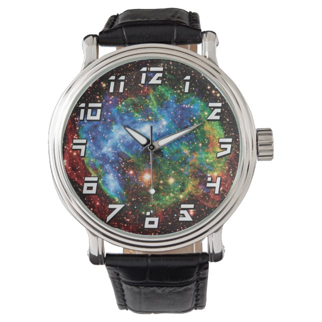 NASA Supernovarest W49B Gammastrålning Skenande Armbandsur (Framsida)