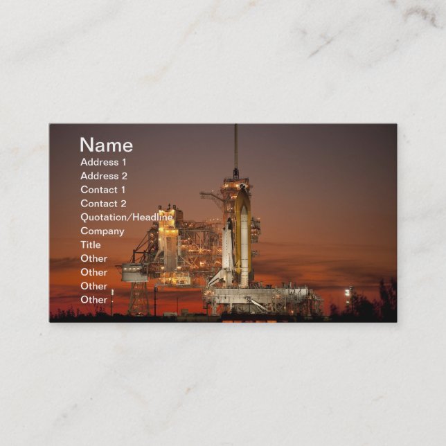 NASA - uppskjutning av Atlantis Space Shuttle Visitkort (Framsida)