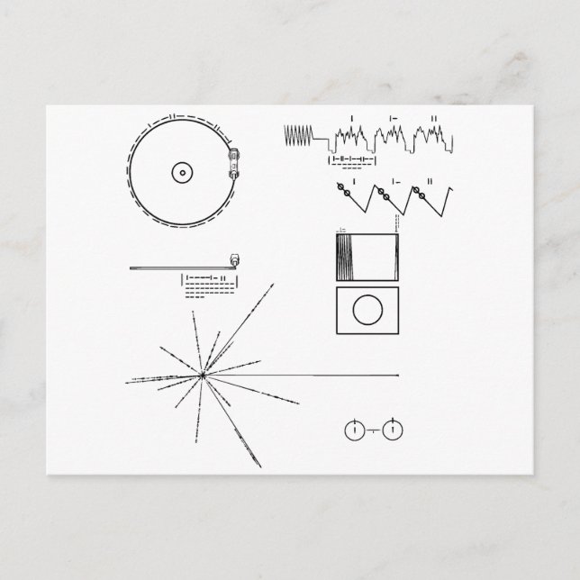 NASA Voyager Golden Record Vykort (Framsida)