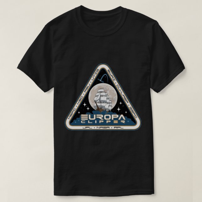 NASA&x27;s Europa Clipper Logotyp Sticker T Shirt (Design framsida)
