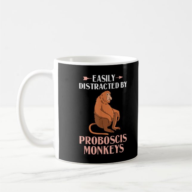Näsapekorier Roliga Långnäsa Apor Kaffemugg (Vänster)