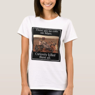 Nasas kuriositetroveren & inga katter fördärvar på tee shirt