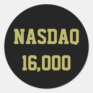 NASDAQ 16000 Firande på Lagrar Runt Klistermärke