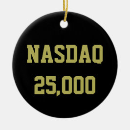NASDAQ 25000 Börsfirande Julgransprydnad Keramik