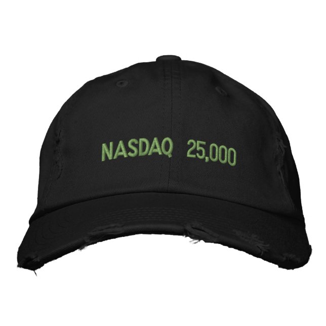 NASDAQ 25000 Stock Market Celebration Broderad Keps (Framsida)