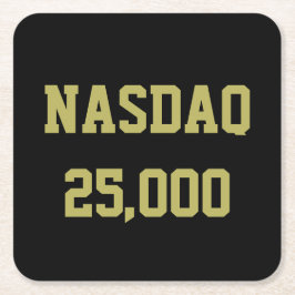 NASDAQ 25000 Stock Market Celebration Underlägg Papper Kvadrat