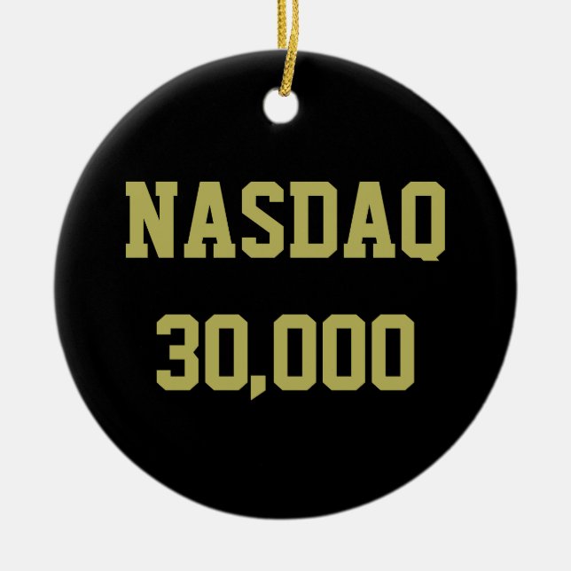 NASDAQ 30000 Börsfirande Julgransprydnad Keramik (Framsidan)