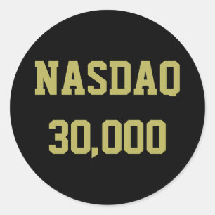 NASDAQ 30000 Börsfirande Runt Klistermärke