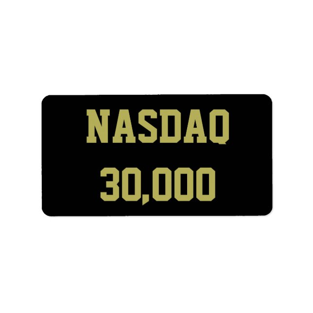 NASDAQ 30000 Stock Market Celebration Adressetikett (Framsidan)