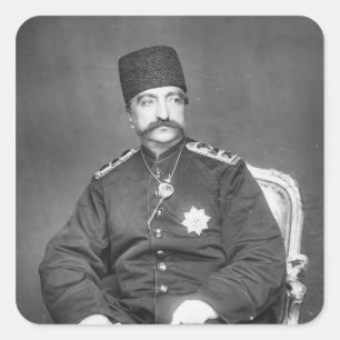 Naser al-Buller schah Qajar av Persien Fyrkantigt Klistermärke