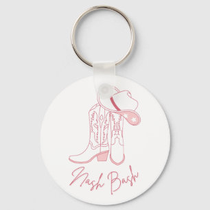 Nash Bach Bachelorette-design Rosa cowboystövlar Nyckelring