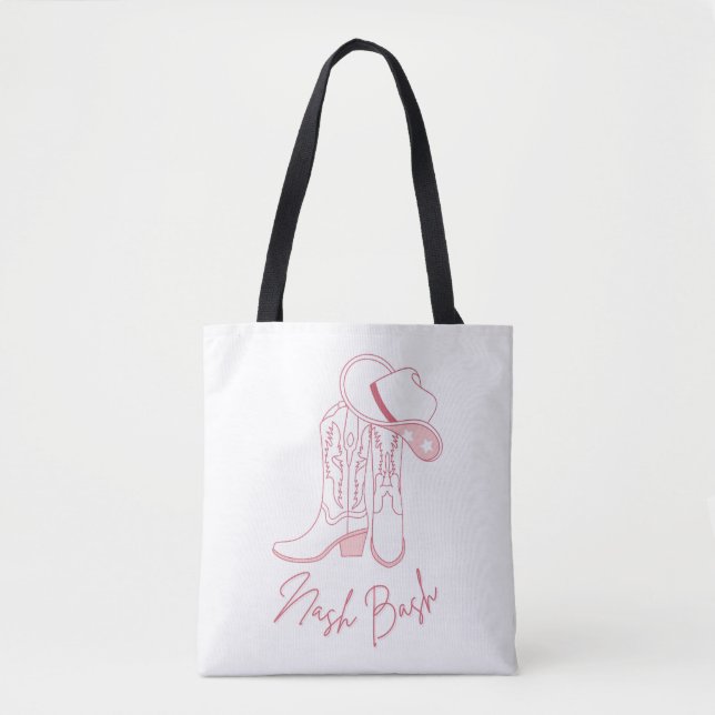 Nash Bach Bachelorette-design | Rosa cowboystövlar Tygkasse (Framsida)