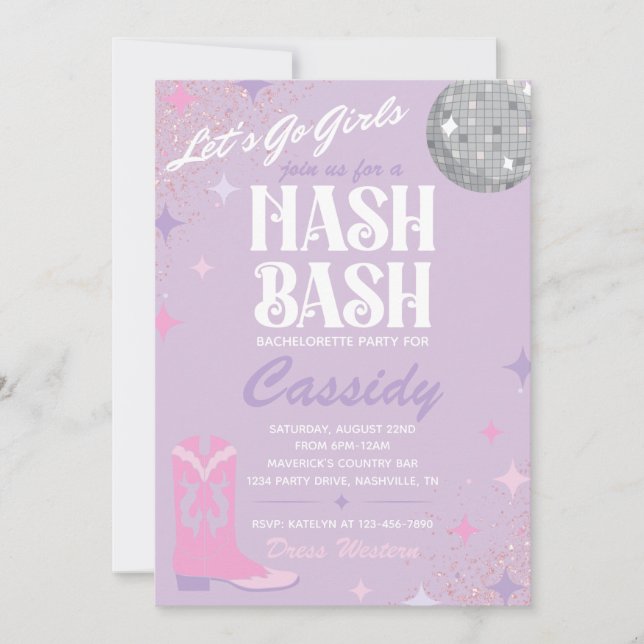 Nash Bash Bachelorette Party | Nash Bash Inbjudan (Framsida)
