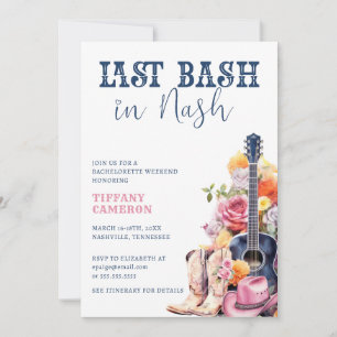 Nash Bash Cowgirl Bachelorette Party Helg Inbjudningar