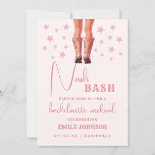 Nash Bash Cowgirl Bachelorette Weekend-resplan Inbjudningar