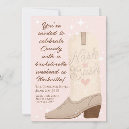  Nash Bash Cowgirl Boot Bachelorette Party Inbjudningar