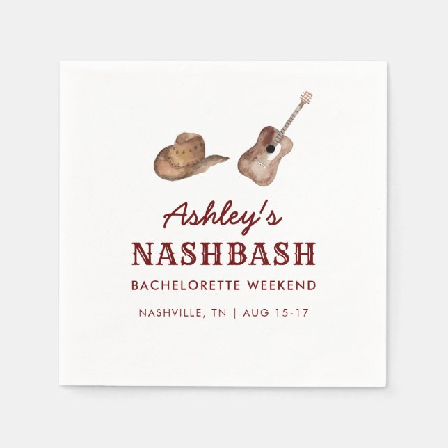 Nash Bash Nashville Sjungbrud Weekend Pappersservett (Framsidan)