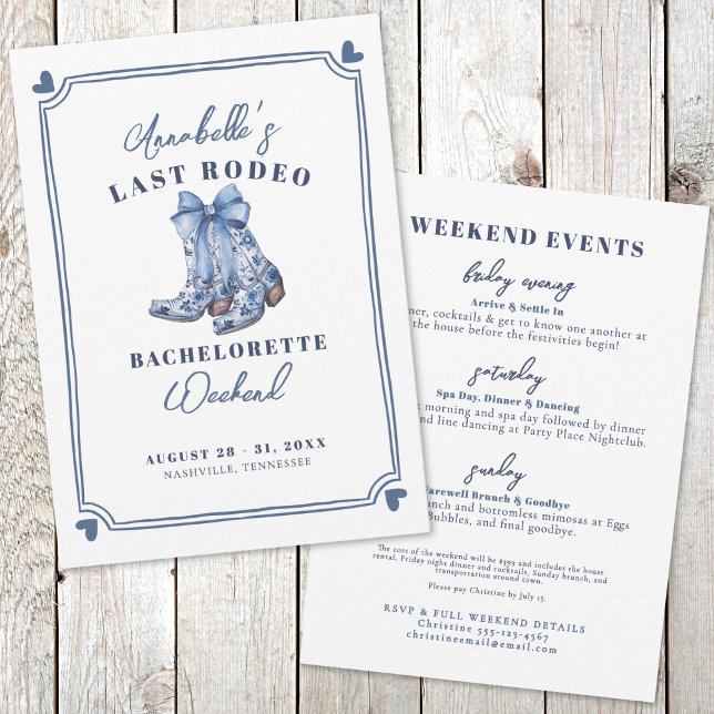 Nash Bash Sista Rodeo Möhipparty Inbjudningar (Nash Bash Last Rodeo Bachelorette Party Invitation)