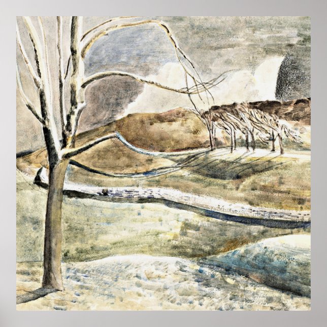 Nash - Moonrise over Cleeve Backe Poster (Framsidan)