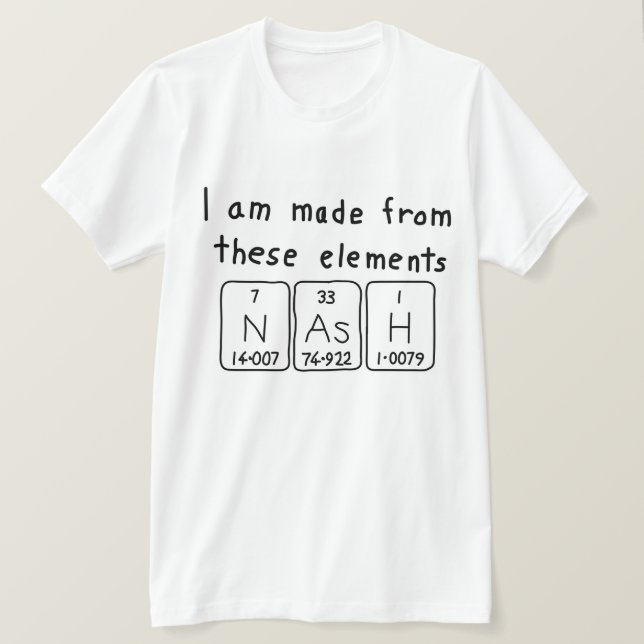 Nash Periodisk skjorta bord namn Tee Shirt (Design framsida)