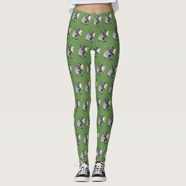 Näshörningen som älskar att läsa älskar böcker leggings (Framsida)