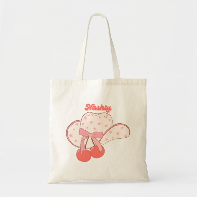 Nashty Cowboyhatt Design | Söt, flickaktig västern Tygkasse (Framsidan)