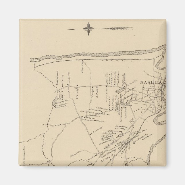 Nashua, Hillsborough Co Magnet (Framsidan)