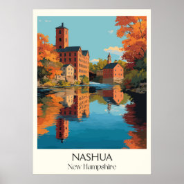 Nashua New Hampshire Fabriksstad Poster