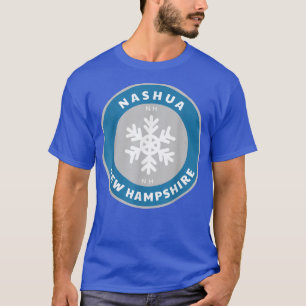 Nashua New Hampshire NE Winter Snö Snowflake Souv T Shirt