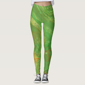 Nashville 2 Mjuk Grön Abstrakt Leggings