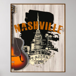 Nashville Acoustic Guitar Poster