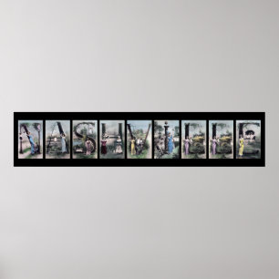 NASHVILLE Alphabet Brev Namn Art Poster