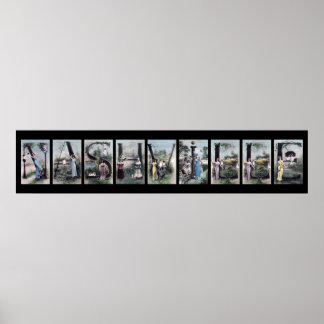 NASHVILLE Alphabet Brev Namn Art Poster