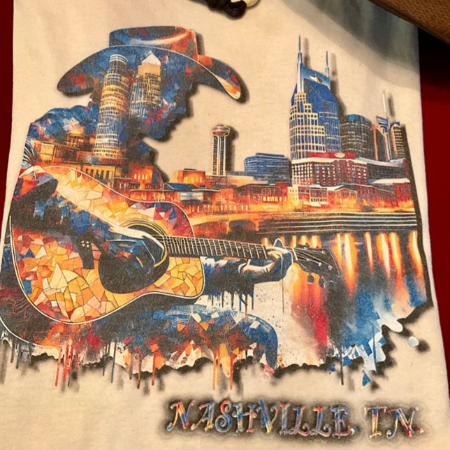 Nashville är Music City Mosaic Tile Design T Shirt (Skapare uppladdad)