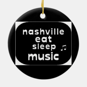 Nashville äter sömnmusik julgransprydnad keramik