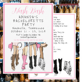 Nashville Bachelorette Mode Helg Itinerary Inbjudningar