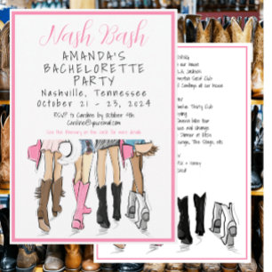 Nashville Bachelorette Mode Helg Itinerary Inbjudningar