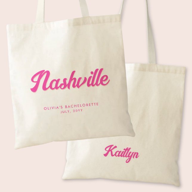 Nashville Bachelorette Party Personlig Tote Bag Tygkasse (Nashville Bachelorette Party Custom Tote Bag)