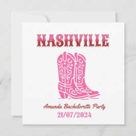 nashville bachelorette party pink cowgirl inbjudningar