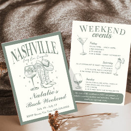 Nashville Bachelorette Rodeo Cocktail Itinerary Inbjudningar