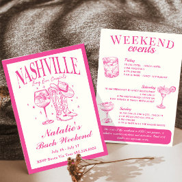 Nashville Bachelorette Rodeo Cocktail Itinerary Inbjudningar