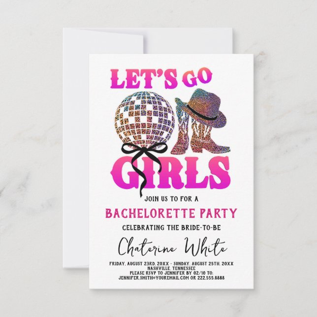 Nashville Bachelorette Rodeo Helgdag Itinerary  OSA Kort (Framsida)
