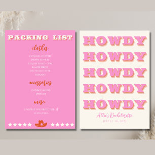 Nashville Bachelorette Rosa Packing List Meddelande