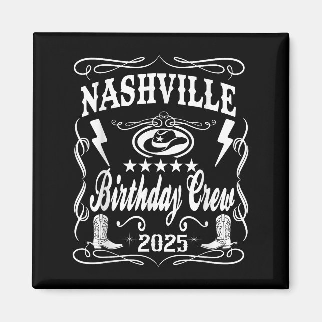 Nashville Birthday Bash 2025 Whiskey Theme Magnet (Framsidan)