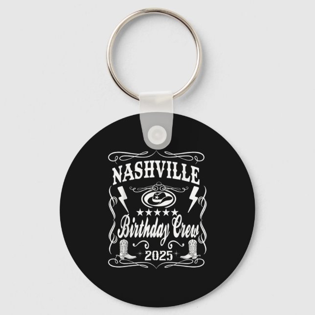 Nashville Birthday Bash 2025 Whiskey Theme Nyckelring (Framsida)