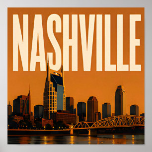 Nashville Broadway Musikdistrikt Poster