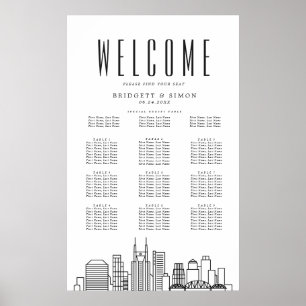 Nashville Bröllop 10 Bord-sätesdiagram Poster