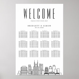 Nashville Bröllop 12 Bord-sätesdiagram Poster